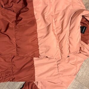 Summersalt Two-Tone Puffer Jacket in Light Pink and Dusty Rose